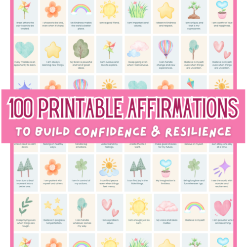 100 Printable Affirmation Cards for Kids