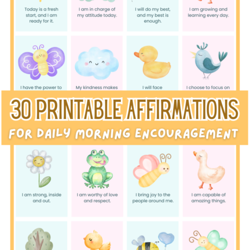 30 Printable Morning Affirmations for Kids